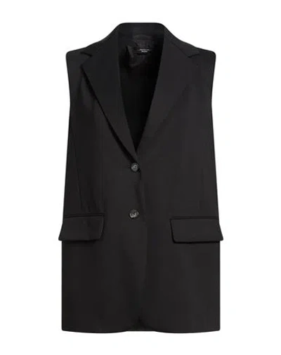 Weekend Max Mara Woman Blazer Black Size M Cotton, Lyocell, Polyester, Elastane