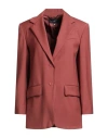 Weekend Max Mara Woman Blazer Brick Size 2 Virgin Wool In Brown