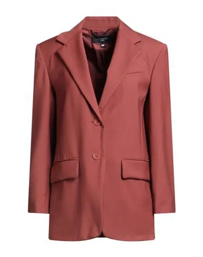Weekend Max Mara Woman Blazer Brick Size 2 Virgin Wool In Brown