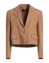 Weekend Max Mara Woman Blazer Camel Size 8 Viscose, Linen In Brown