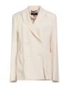 Weekend Max Mara Woman Blazer Cream Size 12 Virgin Wool In Pink