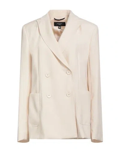 Weekend Max Mara Woman Blazer Cream Size 12 Virgin Wool In Pink
