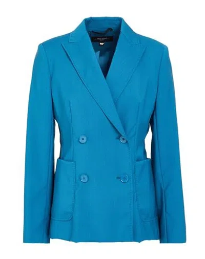 WEEKEND MAX MARA WEEKEND MAX MARA WOMAN BLAZER DEEP TEAL SIZE 2 VIRGIN WOOL