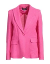 Weekend Max Mara Fuchsia Single-breasted Linen Blazer In Pink