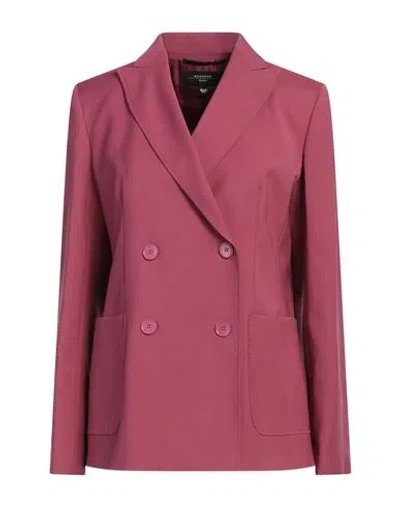 Weekend Max Mara Woman Blazer Magenta Size 8 Virgin Wool
