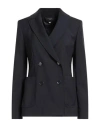 Weekend Max Mara Woman Blazer Midnight Blue Size 8 Virgin Wool In Blue