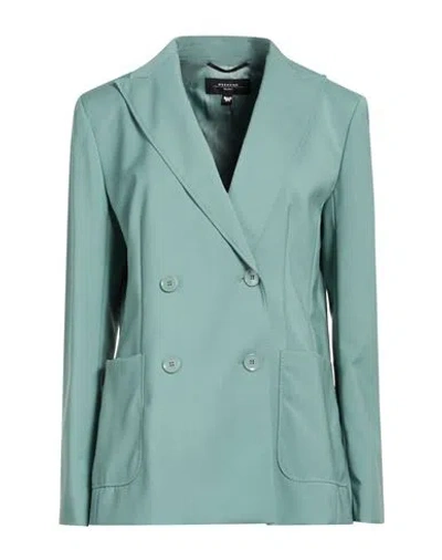 Weekend Max Mara Woman Blazer Sage Green Size 10 Virgin Wool