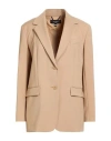 Weekend Max Mara Woman Blazer Sand Size 12 Virgin Wool In Brown