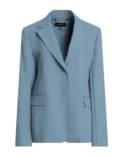 Weekend Max Mara Woman Blazer Sky Blue Size 0 Polyester, Viscose, Elastane