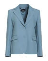 Weekend Max Mara Woman Blazer Sky Blue Size 12 Polyester, Viscose, Elastane