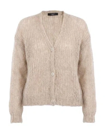 Weekend Max Mara Woman Cardigan Beige Size Xs Mohair Wool, Polyamide, Wool In Brown