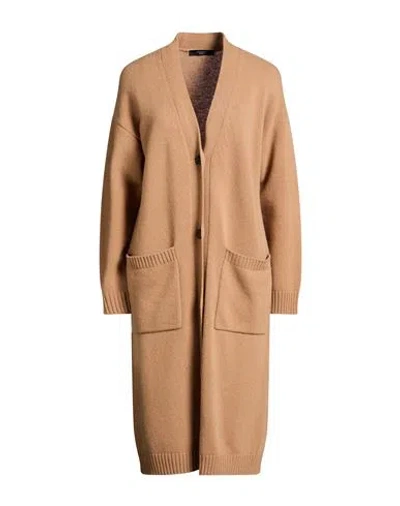 Weekend Max Mara Woman Cardigan Camel Size L Virgin Wool In Brown