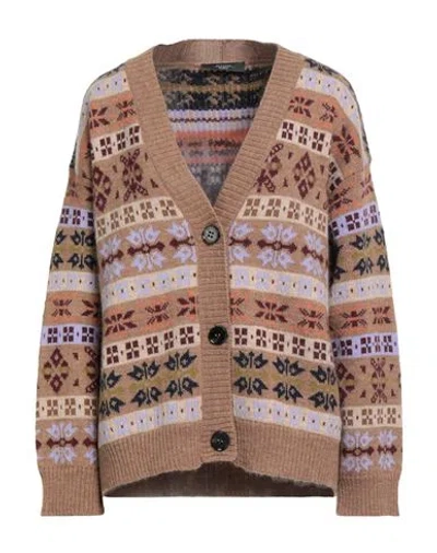 Weekend Max Mara Woman Cardigan Light Brown Size M Acrylic, Alpaca Wool, Wool