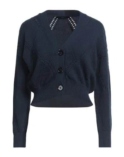 Weekend Max Mara Woman Cardigan Midnight Blue Size Xs Cotton, Polyamide