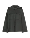 Weekend Max Mara Woman Coat Dark Green Size 10 Virgin Wool, Polyamide In Black