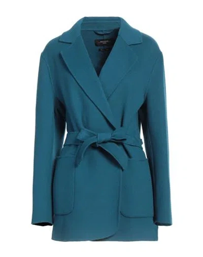 Weekend Max Mara Woman Coat Deep Teal Size 10 Virgin Wool, Polyamide In Green