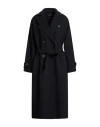 Weekend Max Mara Woman Coat Midnight Blue Size 10 Virgin Wool, Polyamide In Black