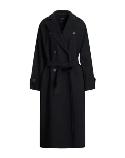 Weekend Max Mara Woman Coat Midnight Blue Size 10 Virgin Wool, Polyamide In Black