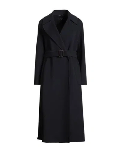 Weekend Max Mara Woman Coat Midnight Blue Size 6 Virgin Wool In Black