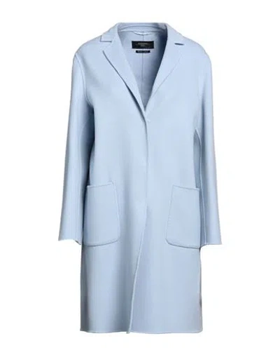 Weekend Max Mara Woman Coat Sky Blue Size 14 Virgin Wool, Polyamide