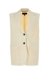 Weekend Max Mara Donna Stretch Wool Vest W/ Buttons In Yellow