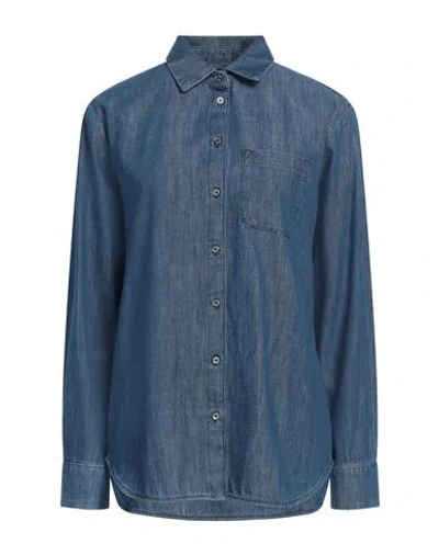 Weekend Max Mara Woman Denim Shirt Blue Size 10 Cotton