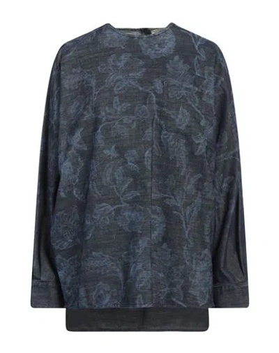 Weekend Max Mara Woman Denim Shirt Blue Size 12 Cotton