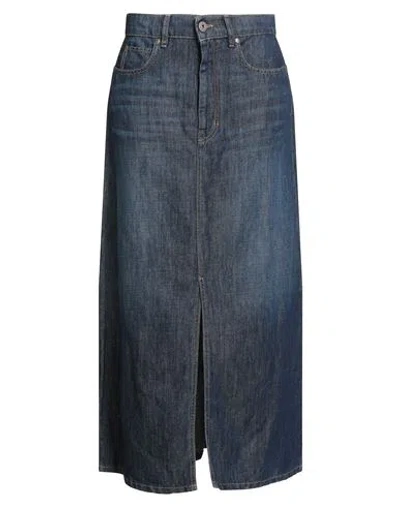 Weekend Max Mara Woman Denim Skirt Blue Size 10 Cotton, Linen