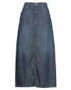 Weekend Max Mara Woman Denim Skirt Blue Size 14 Cotton, Linen In Blue