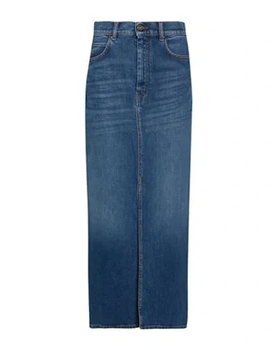 Weekend Max Mara Woman Denim Skirt Blue Size 8 Cotton, Elastane