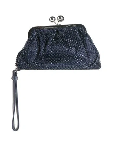 Weekend Max Mara Woman Handbag Navy Size - Polyester, Elastane, Viscose, Silk In Blue