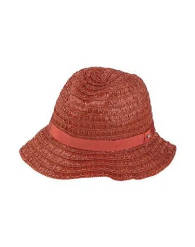 Weekend Max Mara Woman Hat Brick Size 7 Viscose, Cotton, Polyester In Brown