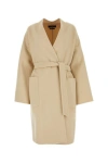 Weekend Max Mara Eris Wrap-front Virgin Wool Peacoat In White