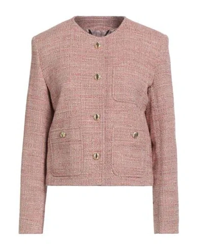 Weekend Max Mara Woman Jacket Antique Rose Size 12 Cotton, Polyester, Acrylic, Viscose, Textile Fibe In Pink