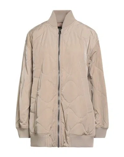 Weekend Max Mara Woman Jacket Beige Size 8 Polyamide In Gray