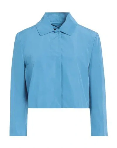 Weekend Max Mara Woman Jacket Light Blue Size 14 Polyester, Cotton