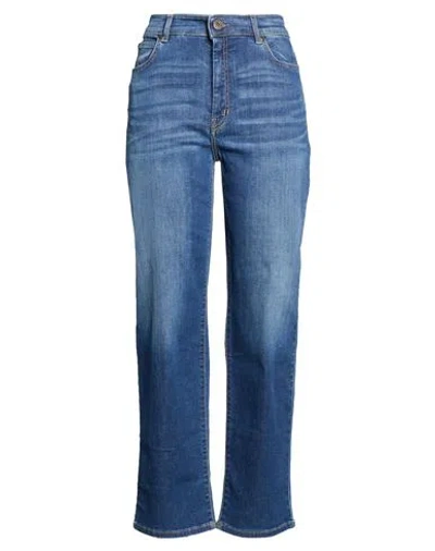 Weekend Max Mara Woman Jeans Blue Size 6 Cotton, Elastane In Pink