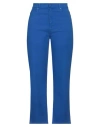 Weekend Max Mara Woman Jeans Bright Blue Size 16 Cotton, Elastane In Blue