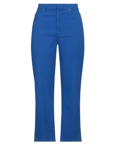 Weekend Max Mara Woman Jeans Bright Blue Size 16 Cotton, Elastane