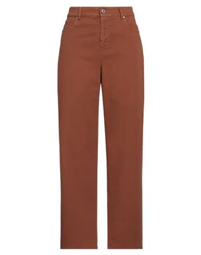 Weekend Max Mara Woman Jeans Tan Size 10 Cotton, Elastane In Brown