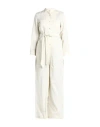 Weekend Max Mara Woman Jumpsuit Ivory Size 16 Cotton, Linen In White