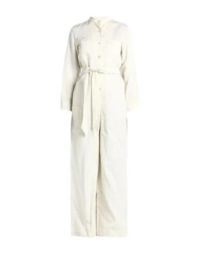 Weekend Max Mara Woman Jumpsuit Ivory Size 16 Cotton, Linen In White