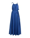 Weekend Max Mara Woman Maxi Dress Blue Size 12 Cotton In Blue