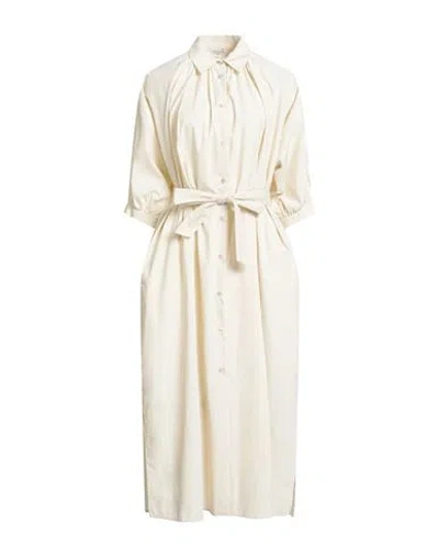 Weekend Max Mara Woman Maxi Dress Ivory Size 12 Cotton In White
