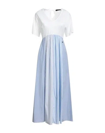 Weekend Max Mara Woman Maxi Dress Light Blue Size L Cotton