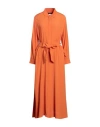 Weekend Max Mara Woman Maxi Dress Orange Size 12 Acetate, Silk In Orange