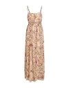 Weekend Max Mara Libano Print Silk Long Dress In Beige