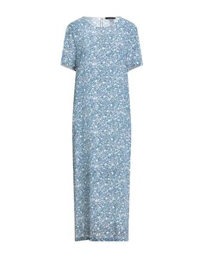 Weekend Max Mara Woman Maxi Dress Slate Blue Size 8 Silk
