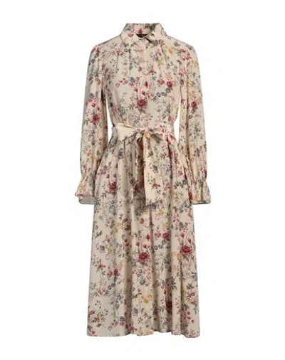 Weekend Max Mara Woman Midi Dress Beige Size 2 Silk In Brown