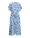 Weekend Max Mara Woman Midi Dress Blue Size 10 Silk In Blue